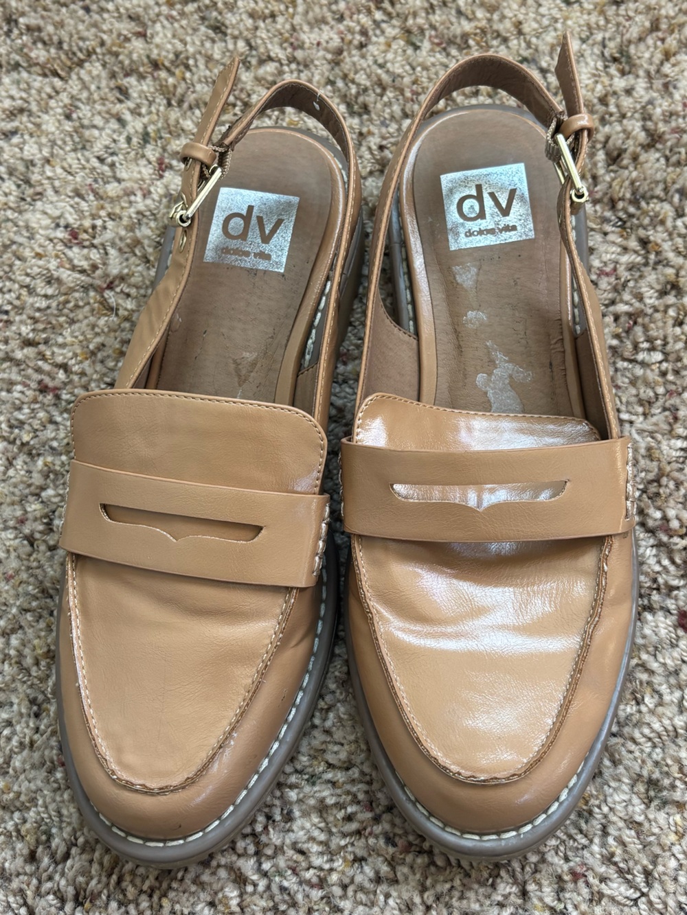 Women's Tan Slingback Loafers - Picture 2 of 7